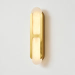 Odin Alabaster Wall Sconce in Brushed Brass | Modern Wall Lighting
