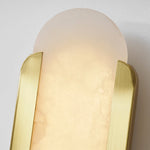 Odin Alabaster Wall Sconce in Brushed Brass | Modern Wall Lighting