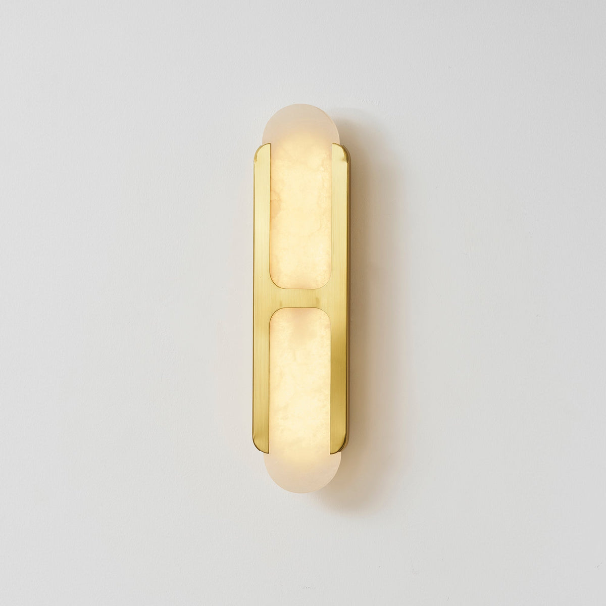 Odin Alabaster Wall Sconce in Brushed Brass | Modern Wall Lighting