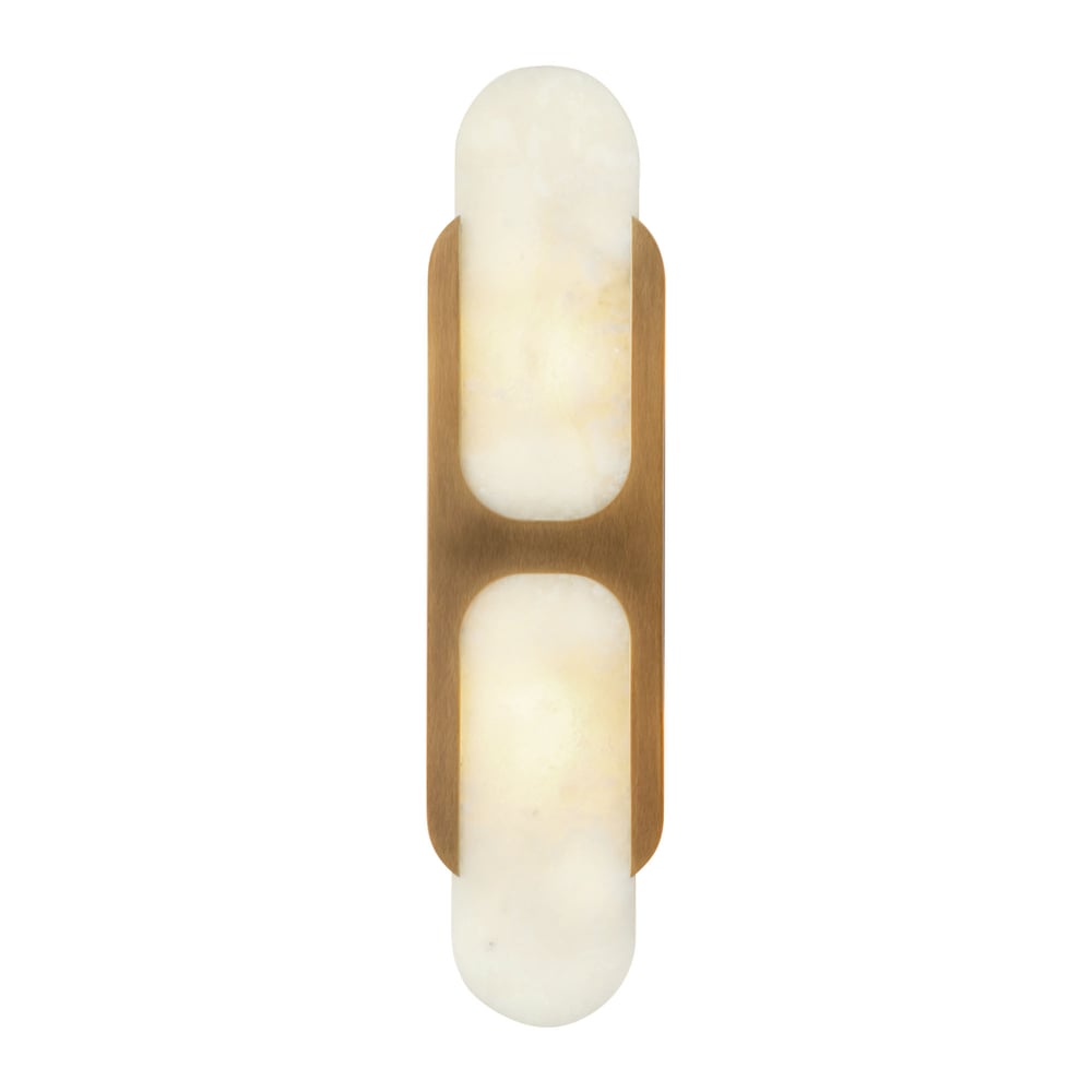 Odin Alabaster Wall Sconce in Brushed Brass | Modern Wall Lighting