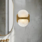 Odin Alabaster Wall Sconce in Brushed Brass | Modern Wall Lighting