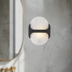 Odin Alabaster Wall Sconce in Brushed Brass | Modern Wall Lighting