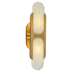 Odin Alabaster Wall Sconce in Brushed Brass | Modern Wall Lighting