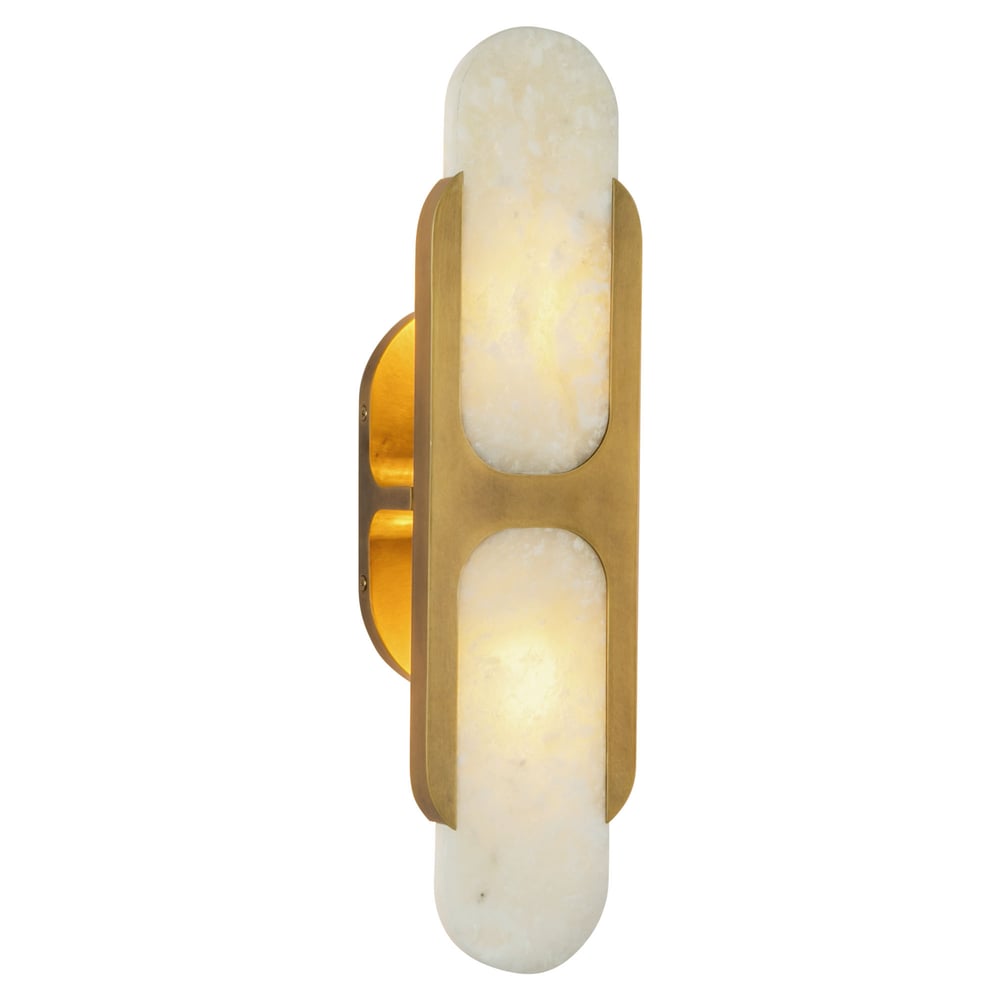 Odin Alabaster Wall Sconce in Brushed Brass | Modern Wall Lighting