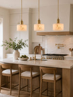 Odyssey Alabaster Pendant Light – Natural Stone & Brass Modern Hanging Lamp
