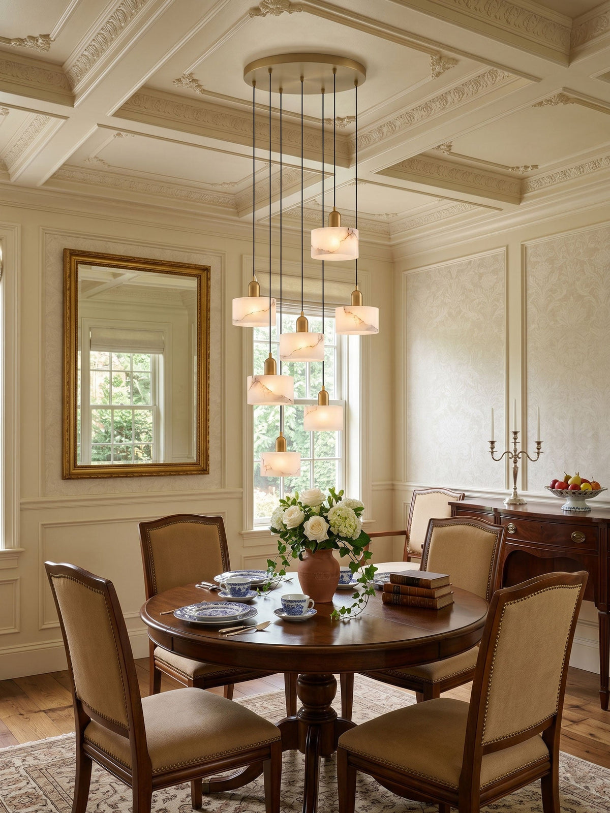 Odyssey Alabaster Pendant Light – Natural Stone & Brass Modern Hanging Lamp