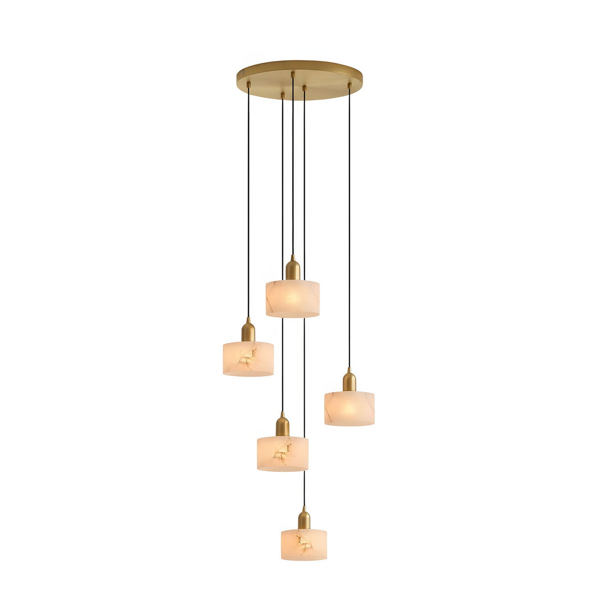Odyssey Alabaster Pendant Light – Natural Stone & Brass Modern Hanging Lamp