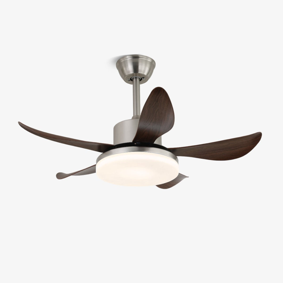 Oliver Ceiling Fan Light with Walnut Blades and Integrated LED
