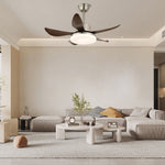 Oliver Ceiling Fan Light with Walnut Blades and Integrated LED