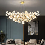Modern Minimalist Ceramic Ginkgo Leaf Art Chandelier