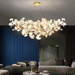 Modern Minimalist Ceramic Ginkgo Leaf Art Chandelier
