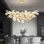 Modern Minimalist Ceramic Ginkgo Leaf Art Chandelier