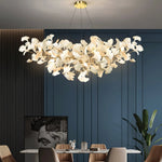 Modern Minimalist Ceramic Ginkgo Leaf Art Chandelier