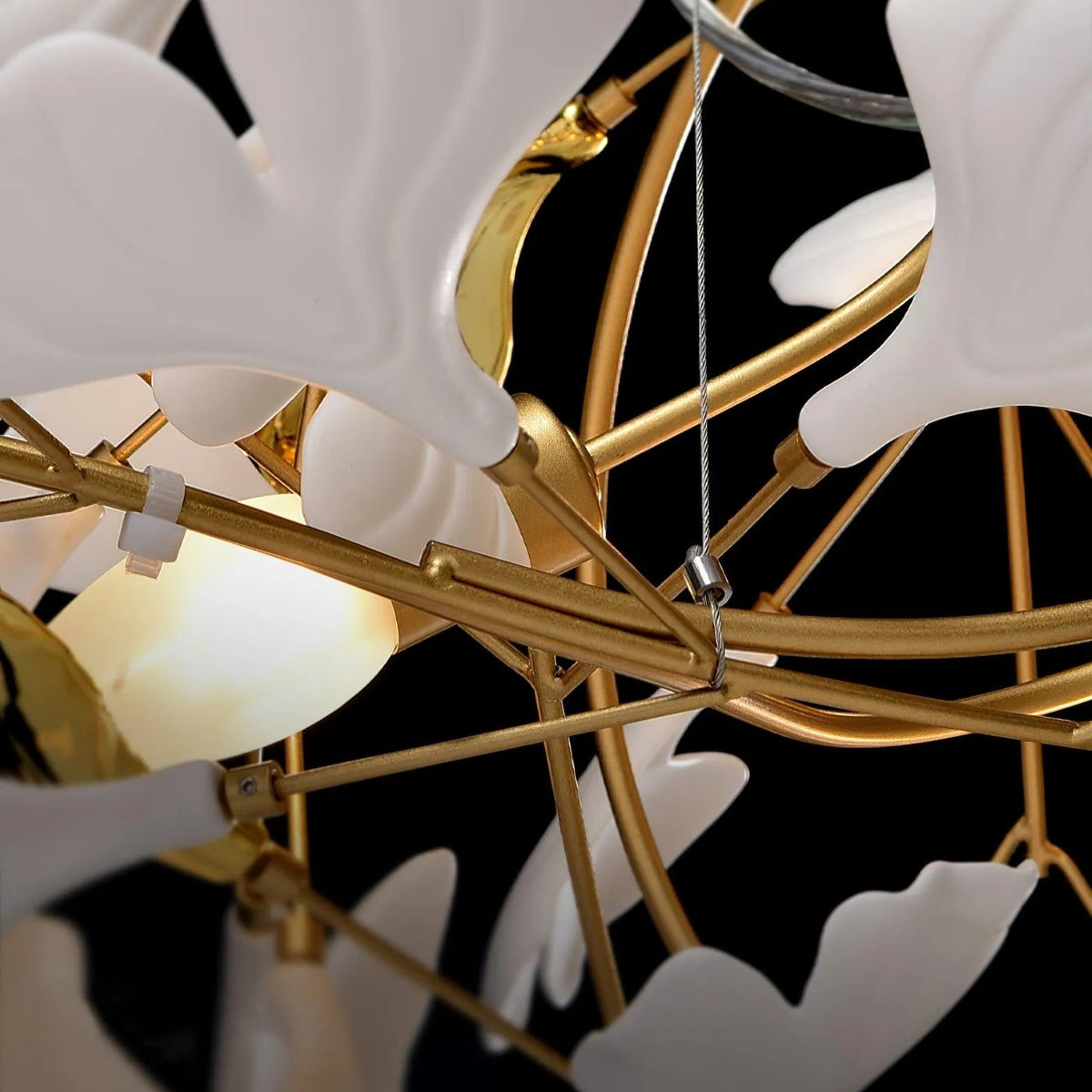 Modern Minimalist Ceramic Ginkgo Leaf Art Chandelier
