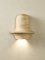 Olyndra Travertine Wall Sconce | Sculptural Stone Lighting for Modern Interiors