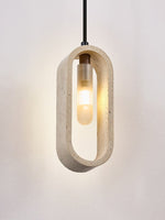 Onda Travertine Pendant Light – Natural Stone Oval Pendant Lamp