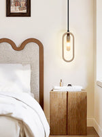 Onda Travertine Pendant Light – Natural Stone Oval Pendant Lamp