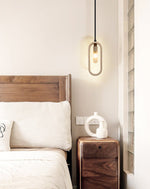 Onda Travertine Pendant Light – Natural Stone Oval Pendant Lamp
