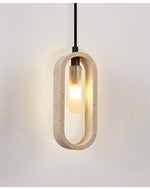 Onda Travertine Pendant Light – Natural Stone Oval Pendant Lamp