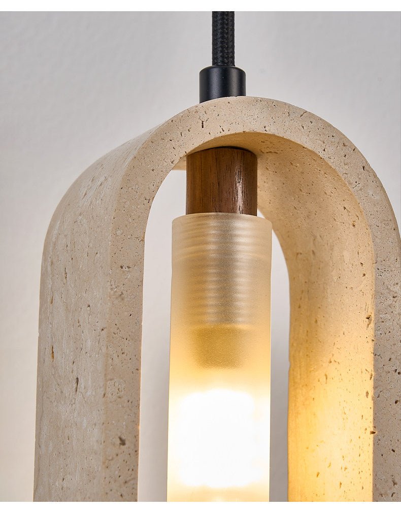 Onda Travertine Pendant Light – Natural Stone Oval Pendant Lamp