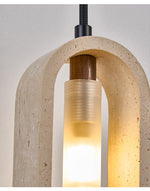 Onda Travertine Pendant Light – Natural Stone Oval Pendant Lamp