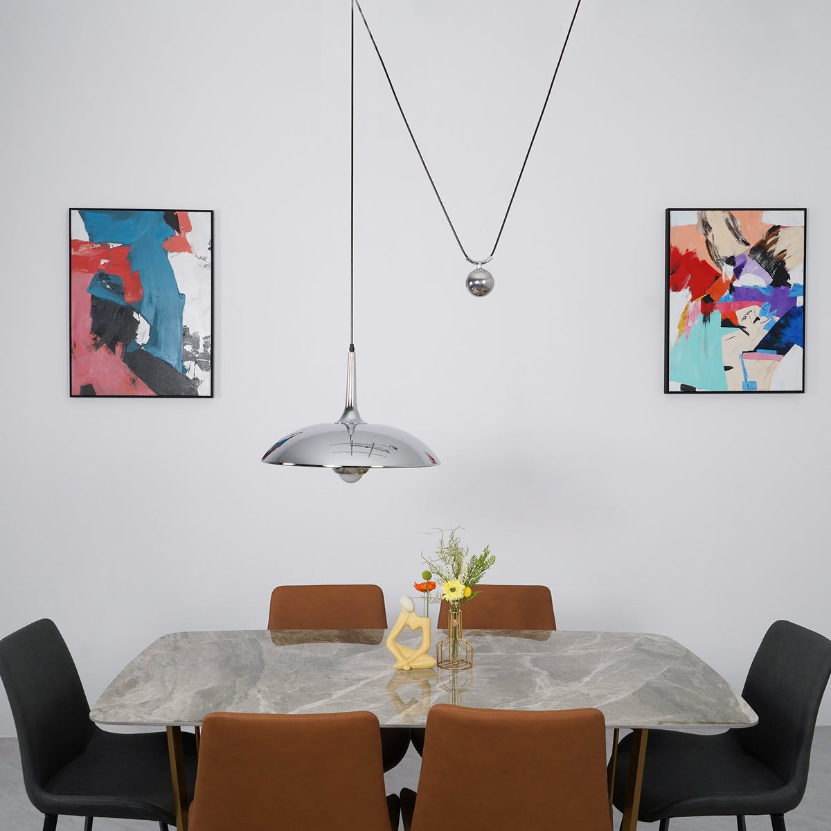 Onos Pendant Light – Adjustable Modern Brass & Chrome Ceiling Lamp