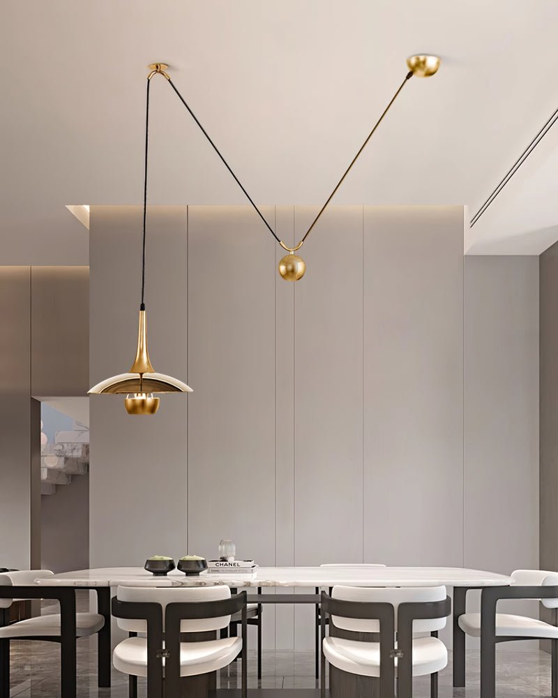 Onos Pendant Light – Adjustable Modern Brass & Chrome Ceiling Lamp