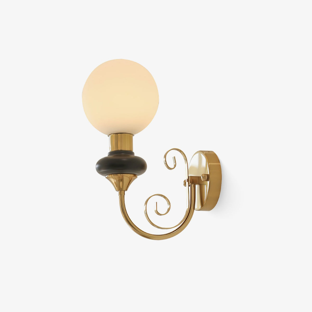 Onyx Plug-in Wall Sconce with Green Glass Shade in Gold Finish