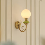 Onyx Plug-in Wall Sconce with Green Glass Shade in Gold Finish