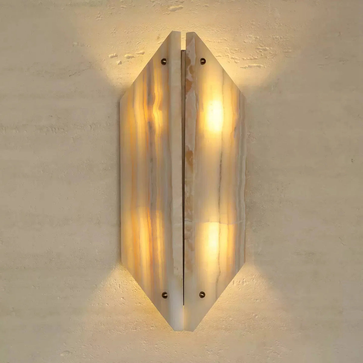 Onyxa Crest Alabaster Wall Sconce – Modern LED Wall Light for Bedroom & Living Room