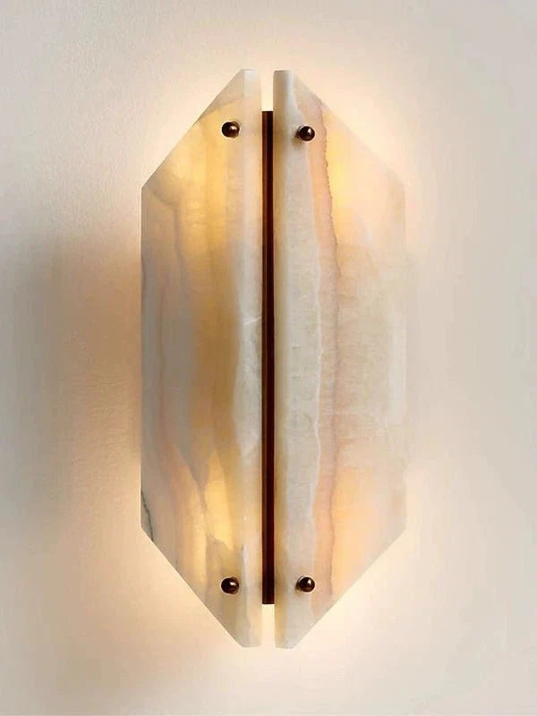 Onyxa Crest Alabaster Wall Sconce – Modern LED Wall Light for Bedroom & Living Room