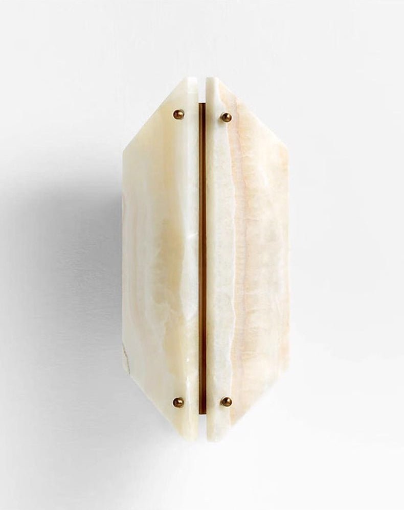 Onyxa Crest Alabaster Wall Sconce – Modern LED Wall Light for Bedroom & Living Room