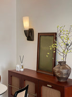 Opal Alabaster Twist Wall Sconce in Bronze Finish