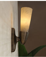 Opal Alabaster Twist Wall Sconce in Bronze Finish
