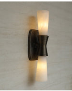 Opal Alabaster Twist Wall Sconce in Bronze Finish