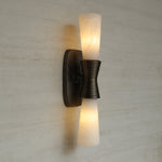 Opal Alabaster Twist Wall Sconce in Bronze Finish