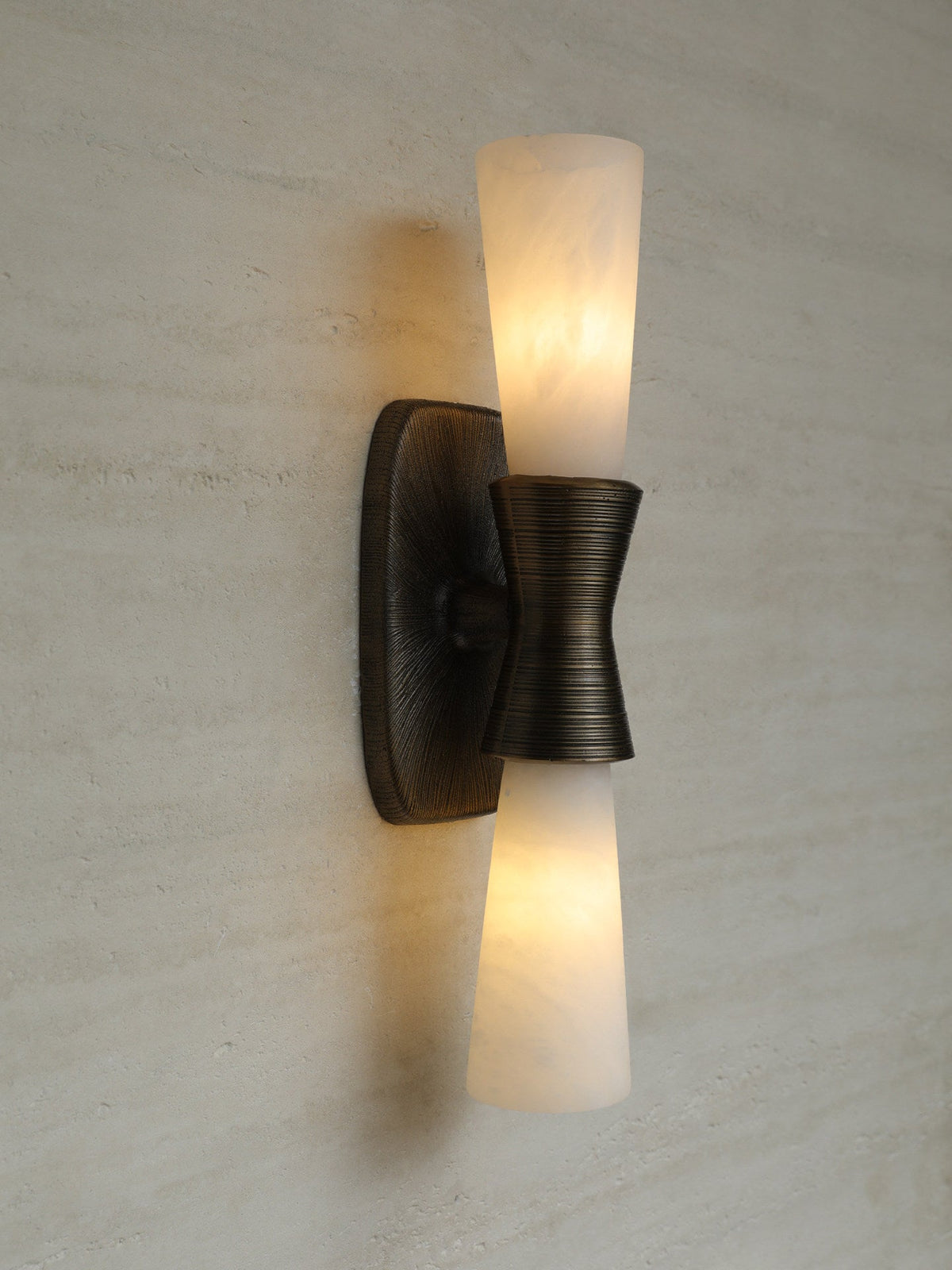 Opal Alabaster Twist Wall Sconce in Bronze Finish