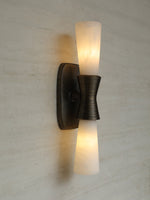 Opal Alabaster Twist Wall Sconce in Bronze Finish