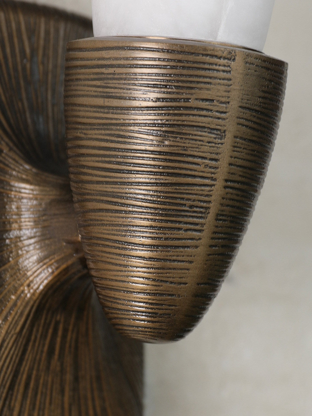 Opal Alabaster Twist Wall Sconce in Bronze Finish
