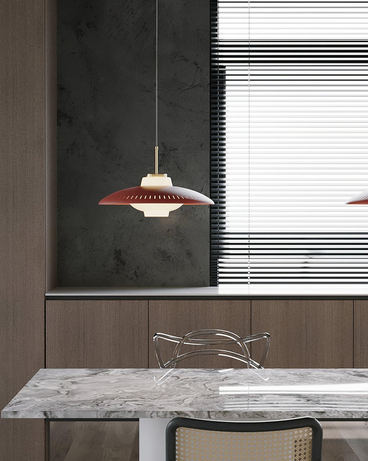 Opal Shade Pendant Light – Modern Glass & Metal Hanging Lamp for Dining Room