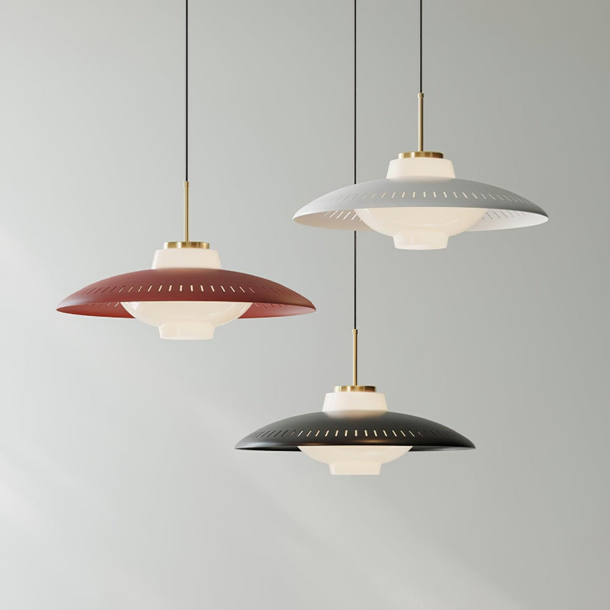 Opal Shade Pendant Light – Modern Glass & Metal Hanging Lamp for Dining Room