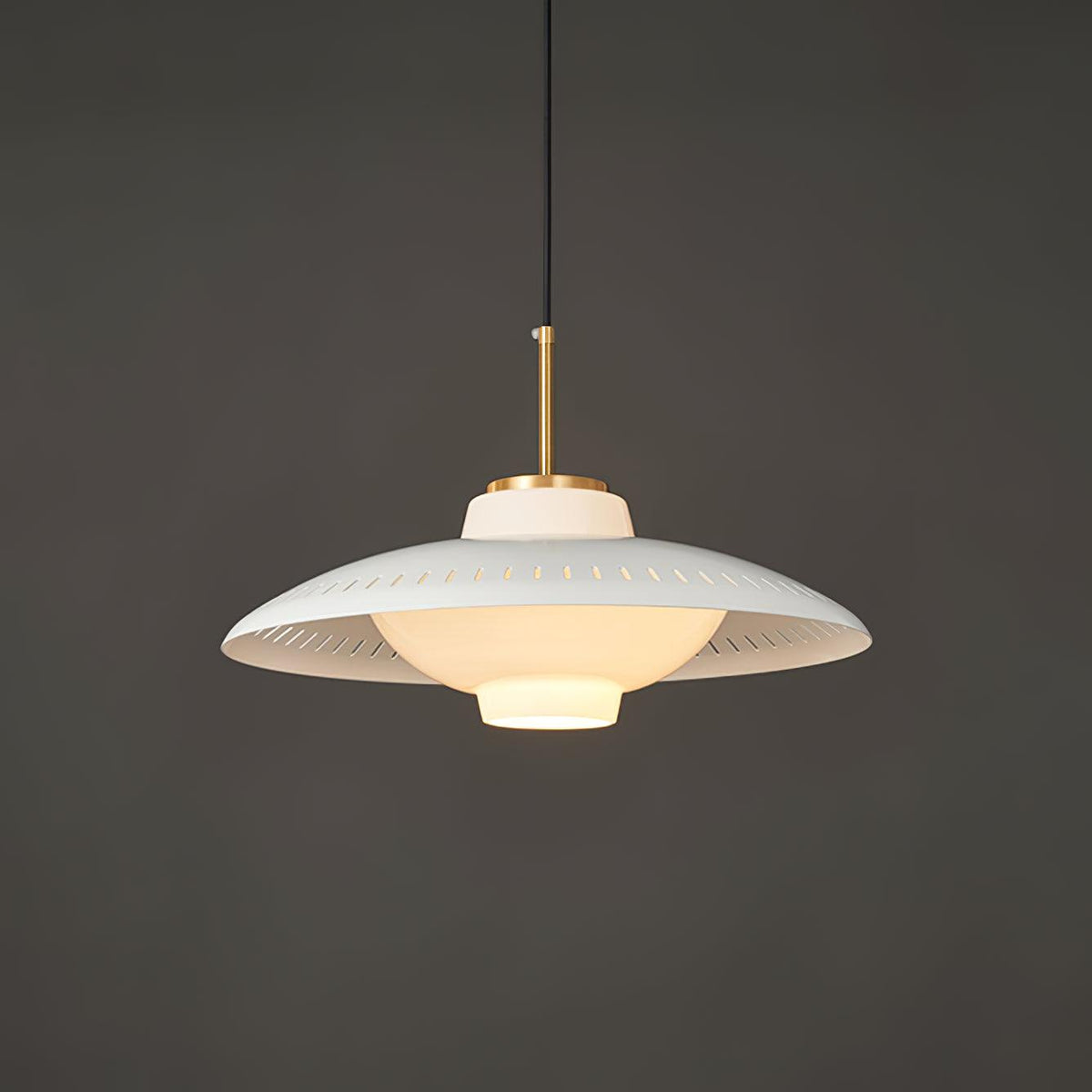 Opal Shade Pendant Light – Modern Glass & Metal Hanging Lamp for Dining Room