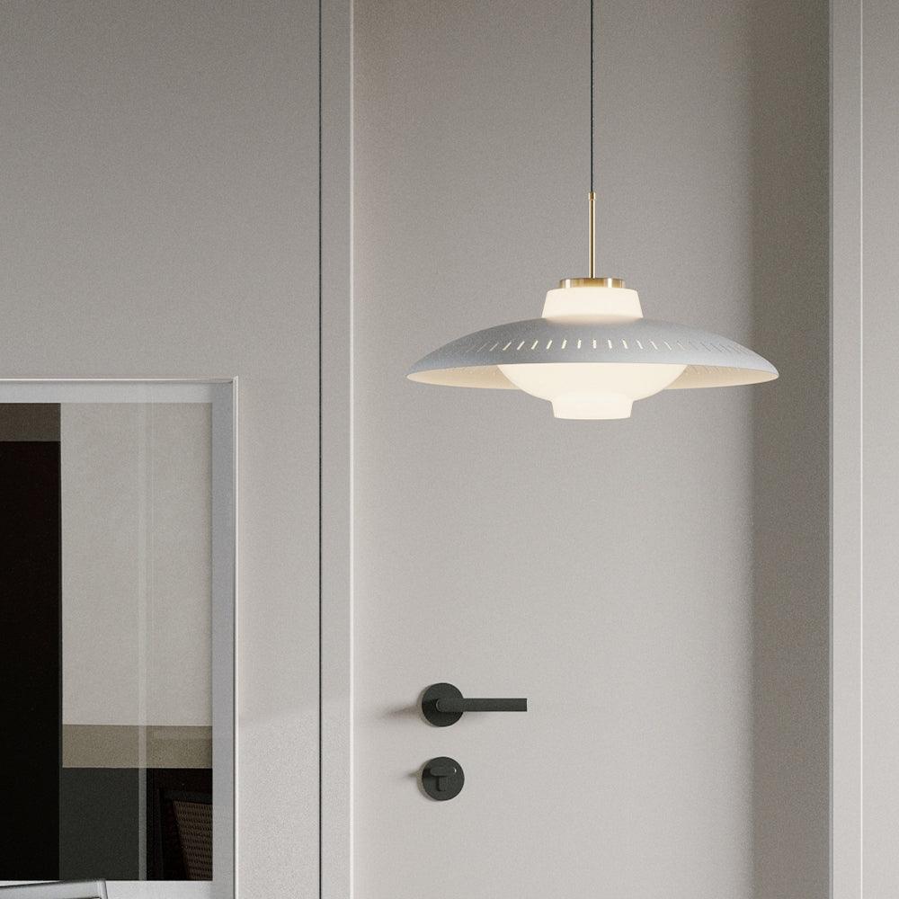 Opal Shade Pendant Light – Modern Glass & Metal Hanging Lamp for Dining Room