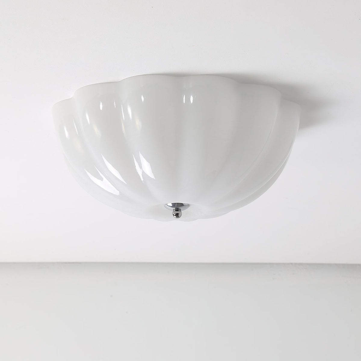 Opal Shell Flush Mount Ceiling Light, Modern Glass LED Ceiling Lamp for Living Room and Bedroom