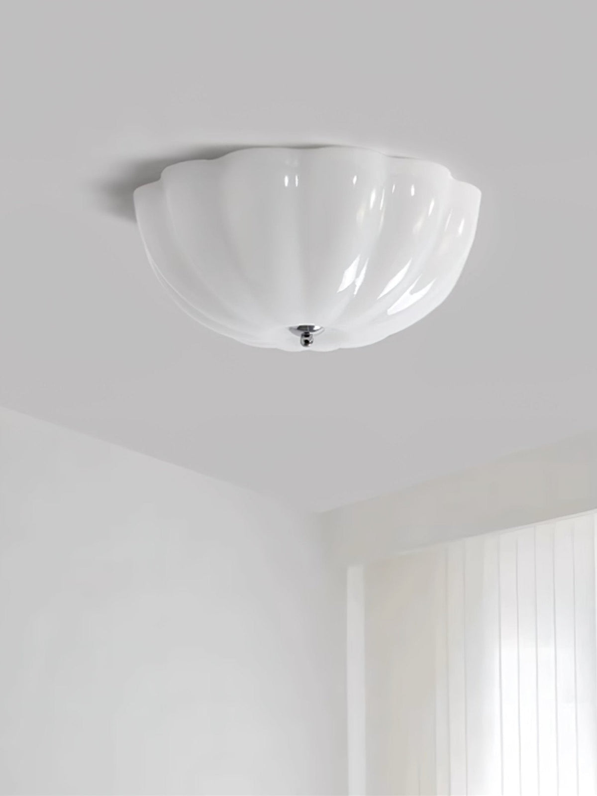 Opal Shell Flush Mount Ceiling Light, Modern Glass LED Ceiling Lamp for Living Room and Bedroom