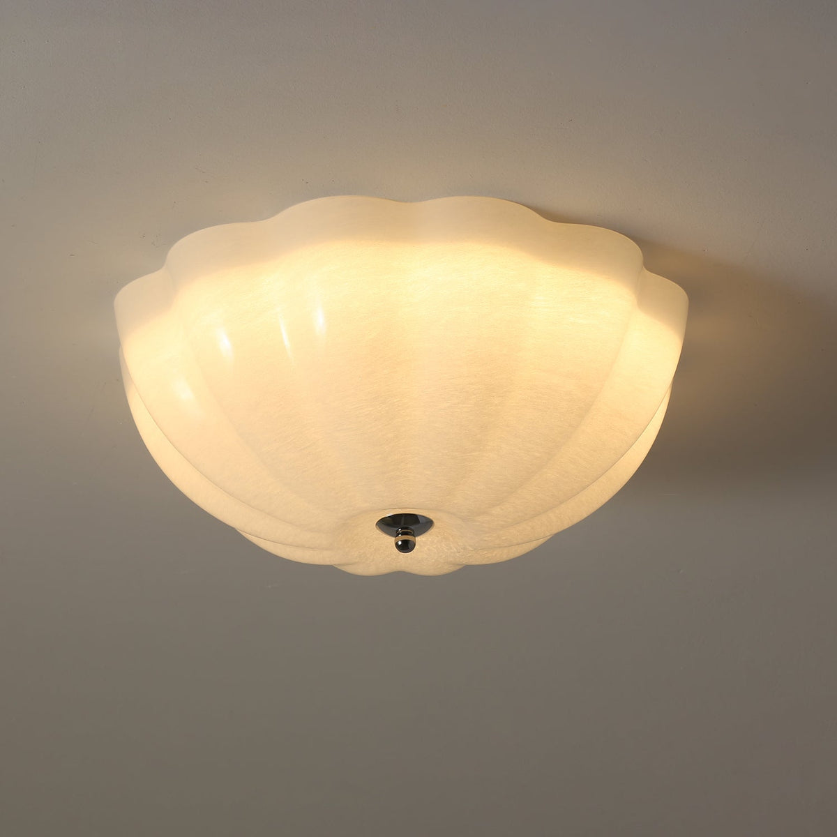 Opal Shell Flush Mount Ceiling Light, Modern Glass LED Ceiling Lamp for Living Room and Bedroom