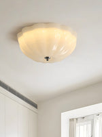 Opal Shell Flush Mount Ceiling Light, Modern Glass LED Ceiling Lamp for Living Room and Bedroom