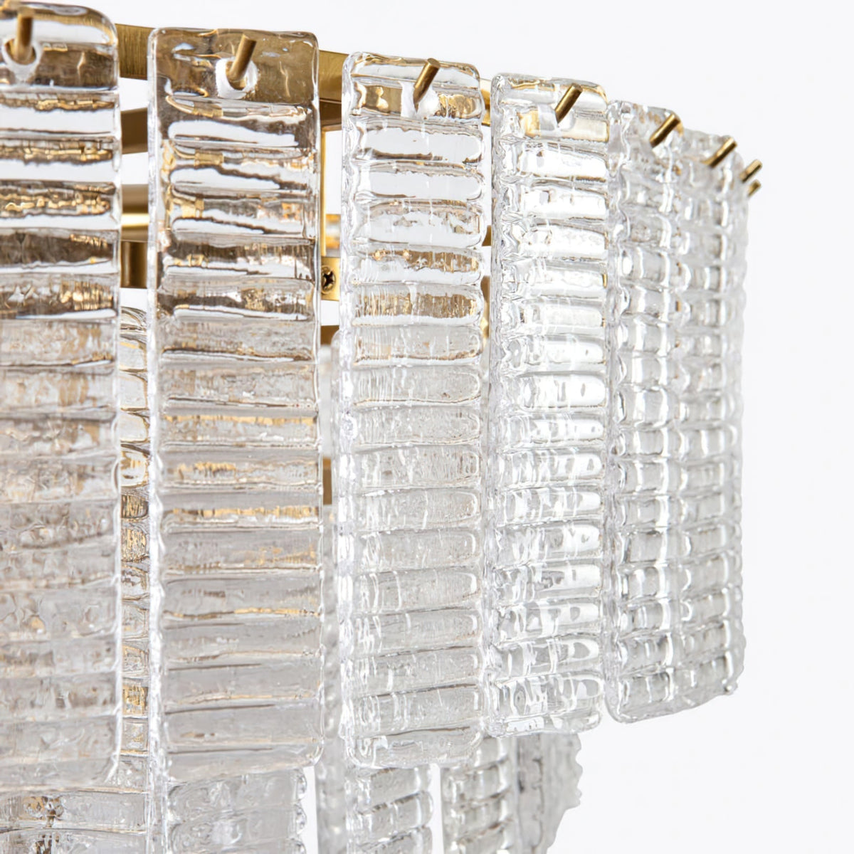 Opalora Pink Glass Chandelier | Murano-Style Gold Accent Lighting