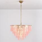 Opalora Pink Glass Chandelier | Murano-Style Gold Accent Lighting