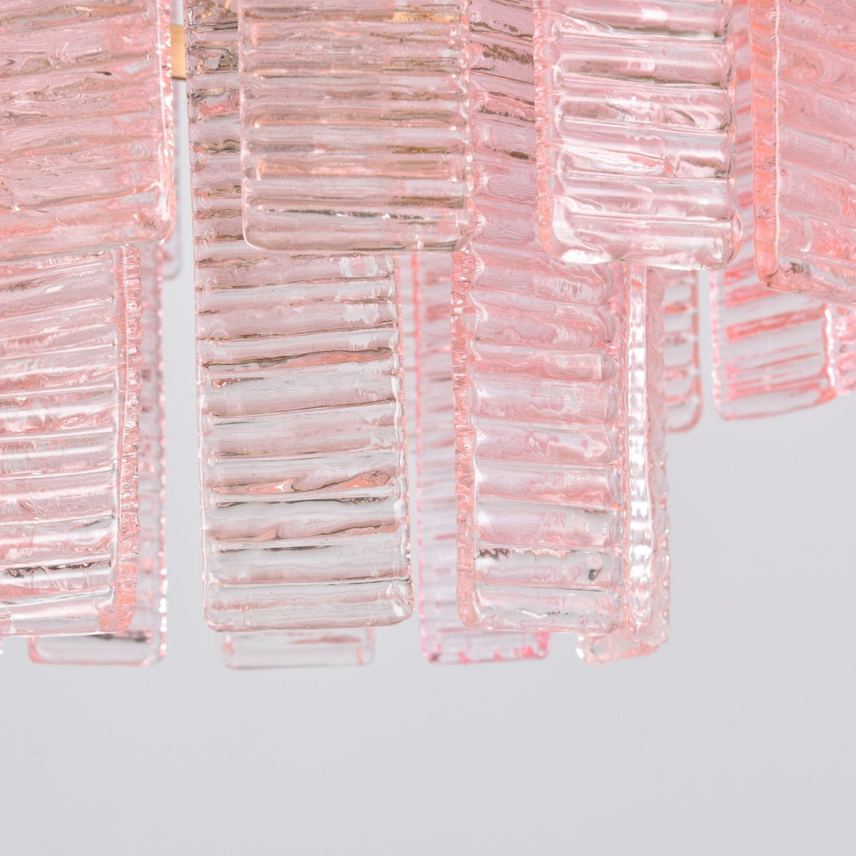 Opalora Pink Glass Chandelier | Murano-Style Gold Accent Lighting